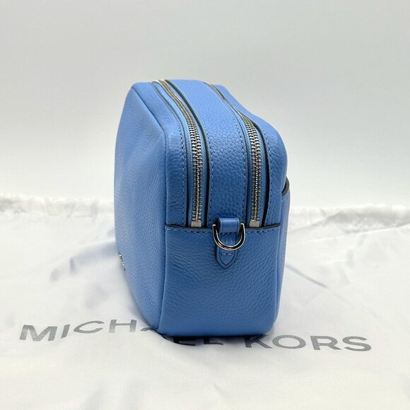 Michael Kors Bryant Med Leather Double Zip Chain Camera Crossbody South Pacific - Picture 5 of 16